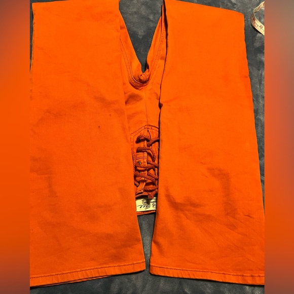 We The Free Bright Orange Women's Flare Jeans - Picture 8 of 10